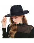 WELROG czarne czerwone kapelusze fedora dla kobiet imitacja wełny Fedoras Panama filcowy kapelusz zimowe męskie czapki jazzowe T