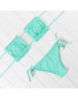 OMKAGI Bandeau Bikini 2020 strój kąpielowy kobiety stroje kąpielowe Biquinis Sexy Push Up pływanie strój kąpielowy kostiumy kąpi