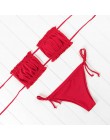 OMKAGI Bandeau Bikini 2020 strój kąpielowy kobiety stroje kąpielowe Biquinis Sexy Push Up pływanie strój kąpielowy kostiumy kąpi