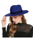 WELROG czarne czerwone kapelusze fedora dla kobiet imitacja wełny Fedoras Panama filcowy kapelusz zimowe męskie czapki jazzowe T