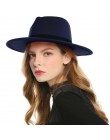 WELROG czarne czerwone kapelusze fedora dla kobiet imitacja wełny Fedoras Panama filcowy kapelusz zimowe męskie czapki jazzowe T