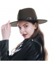WELROG czarne czerwone kapelusze fedora dla kobiet imitacja wełny Fedoras Panama filcowy kapelusz zimowe męskie czapki jazzowe T