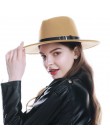 WELROG czarne czerwone kapelusze fedora dla kobiet imitacja wełny Fedoras Panama filcowy kapelusz zimowe męskie czapki jazzowe T