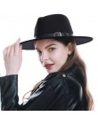 WELROG czarne czerwone kapelusze fedora dla kobiet imitacja wełny Fedoras Panama filcowy kapelusz zimowe męskie czapki jazzowe T