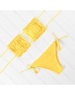 OMKAGI Bandeau Bikini 2020 strój kąpielowy kobiety stroje kąpielowe Biquinis Sexy Push Up pływanie strój kąpielowy kostiumy kąpi