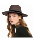 WELROG czarne czerwone kapelusze fedora dla kobiet imitacja wełny Fedoras Panama filcowy kapelusz zimowe męskie czapki jazzowe T