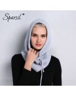 Sparsil Unisex dzianina kaszmirowa z kapturem kołnierz ortopedyczny czapka głowy sznurkiem gruba czapka mężczyźni i kobiety Soli