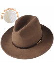 FURTALK kapelusz Fedora dla kobiet mężczyzn 100% włóczka australijska czuł szeroki kapelusz Vintage Jazz kapelusz Fedora para cz