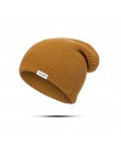 Moda czapka z dzianiny czapki Skullies dla kobiet ciepłe czapki zimowe kolorowe czapka typu Beanie męska Outdoor narciarstwo cza