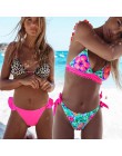 Biquini drukuj 2019 kwiatowy bikini kobiety wzburzyć stroje kąpielowe Feminino dwuczęściowy strój kąpielowy Sexy stroje kąpielow