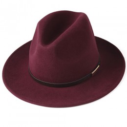 FURTALK kapelusz Fedora dla kobiet mężczyzn 100% włóczka australijska czuł szeroki kapelusz Vintage Jazz kapelusz Fedora para cz