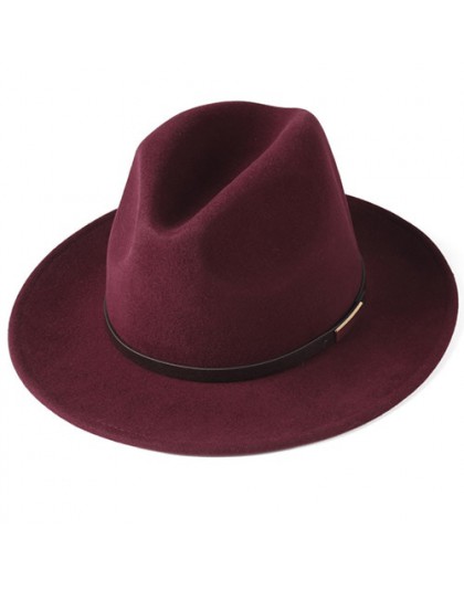 FURTALK kapelusz Fedora dla kobiet mężczyzn 100% włóczka australijska czuł szeroki kapelusz Vintage Jazz kapelusz Fedora para cz