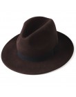 FURTALK kapelusz Fedora dla kobiet mężczyzn 100% włóczka australijska czuł szeroki kapelusz Vintage Jazz kapelusz Fedora para cz