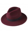 FURTALK kapelusz Fedora dla kobiet mężczyzn 100% włóczka australijska czuł szeroki kapelusz Vintage Jazz kapelusz Fedora para cz