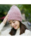 2019 nowy wysokiej jakości czapki zimowe dla kobiet Cashmere czapki Ladise dzianiny wełny Skullies Cap Angora pompon Gorros