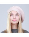 Geebro berety damskie kapelusz moda solidna kolorowa wełna dzianiny berety z dżetów panie francuski artysta Beanie Beret kapelus