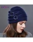 ENJOYFUR Cashmere pompon kobiety czapki zimowe czapki z dzianiny kapelusz kobieta moda pani w średnim wieku czapka dżetów gruba 