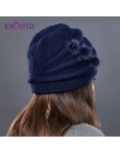 ENJOYFUR Cashmere pompon kobiety czapki zimowe czapki z dzianiny kapelusz kobieta moda pani w średnim wieku czapka dżetów gruba 