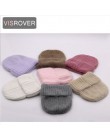 VISROVER 12 kolorów nowa jesienna czapka zimowa unisex miękkie futro królika czapki nowa kaszmirowa kobieta ciepłe dzianiny bonn