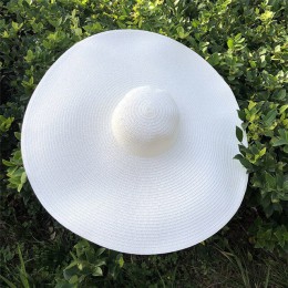 25CM szerokie rondo ponadgabarytowe kapelusze plażowe dla kobiet duży słomkowy kapelusz UV składany parasol przeciwsłoneczny kap