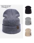 TRUENJOY Casual czapka zimowa czapka beanie mężczyźni kobiety moda Knitting czapka zimowa solidna czapka z czaszkami Hip-hop Uni