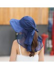 Kapelusze przeciwsłoneczne z twarzą ochrona szyi dla kobiet Sombreros Mujer Verano szerokie rondo letnie daszki ochronne anty-uv