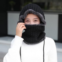 Prosta kobieta Skullies czapki jazda wiatroszczelna maska ochrona uszu kominiarka czapki zimowe dla kobiet gruby ciepły czapka z