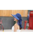 Kapelusze przeciwsłoneczne z twarzą ochrona szyi dla kobiet Sombreros Mujer Verano szerokie rondo letnie daszki ochronne anty-uv
