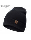 TRUENJOY Casual czapka zimowa czapka beanie mężczyźni kobiety moda Knitting czapka zimowa solidna czapka z czaszkami Hip-hop Uni