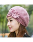 New Arrival eleganckie damskie czapki z dzianiny czapka z futra królika jesień zima kapelusz panie kobieta moda Skullies Beret k