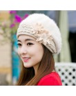 New Arrival eleganckie damskie czapki z dzianiny czapka z futra królika jesień zima kapelusz panie kobieta moda Skullies Beret k