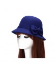 2017 wiosna moda w stylu Vintage kobiety panie wełniany kapelusz Fedora wiadro Dome Bell Bow kapelusze filcowe kobiety czapka ka