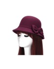 2017 wiosna moda w stylu Vintage kobiety panie wełniany kapelusz Fedora wiadro Dome Bell Bow kapelusze filcowe kobiety czapka ka