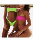 OMKAGI Bandeau kostium kąpielowy damski Sexy stałe Leopard stroje kąpielowe kobiety strój kąpielowy Bikini wysoko wycięte strój 