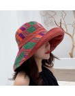 Dwustronny nieregularny wzór kapelusz typu bucket kobiety lato bawełna oddychająca rozrywka kapelusze bob Outdoor Sports Casual 