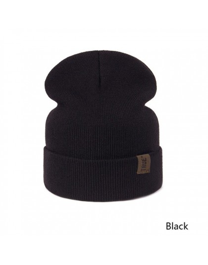 TRUENJOY Casual czapka zimowa czapka beanie mężczyźni kobiety moda Knitting czapka zimowa solidna czapka z czaszkami Hip-hop Uni