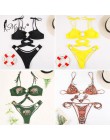 Miyouj Sexy Bandeau Bikini bandażowy strój kąpielowy kobiety stałe stroje kąpielowe 2019 kostiumy kąpielowe pierścionki Bikini S