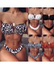 OMKAGI Bandeau kostium kąpielowy damski Sexy stałe Leopard stroje kąpielowe kobiety strój kąpielowy Bikini wysoko wycięte strój 