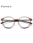 FONEX Alloy optyczne okulary rama mężczyźni Ultralight Retro okrągłe krótkowzroczność okulary korekcyjne kobiety metalowe bezśru