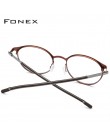 FONEX Alloy optyczne okulary rama mężczyźni Ultralight Retro okrągłe krótkowzroczność okulary korekcyjne kobiety metalowe bezśru