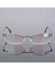 VCKA Rimless okulary do czytania mężczyźni stop tytanu krotnie kobiety kwadratowe okulary Presbyopic bezramowe okulary + 1.0 + 1
