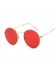 Vintage Classic metalowe okrągłe okulary przeciwsłoneczne damskie małe nowe książę Retro marka czerwone pomarańczowe różowe jasn