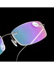 VCKA Rimless okulary do czytania mężczyźni stop tytanu krotnie kobiety kwadratowe okulary Presbyopic bezramowe okulary + 1.0 + 1