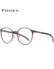 FONEX Alloy optyczne okulary rama mężczyźni Ultralight Retro okrągłe krótkowzroczność okulary korekcyjne kobiety metalowe bezśru
