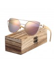 BARCUR bambusowe okulary przeciwsłoneczne cat eye spolaryzowane metalowe ramki drewniane oprawki okularów Lady Luxury Fashion ok