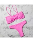 ZTVitality Sexy Push Up Bikini 2020 gorąca wyprzedaż Stałe strój kąpielowy Z Pad Niski stan stroje k pielowe damskie Bow stringi