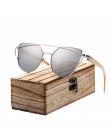 BARCUR bambusowe okulary przeciwsłoneczne cat eye spolaryzowane metalowe ramki drewniane oprawki okularów Lady Luxury Fashion ok