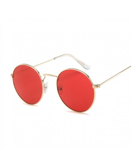 Vintage Classic metalowe okrągłe okulary przeciwsłoneczne damskie małe nowe książę Retro marka czerwone pomarańczowe różowe jasn