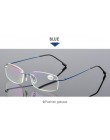 VCKA Rimless okulary do czytania mężczyźni stop tytanu krotnie kobiety kwadratowe okulary Presbyopic bezramowe okulary + 1.0 + 1