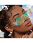 Moda Rimless kwadratowe okulary przeciwsłoneczne damskie 2020 luksusowych marek lustro różowe odcienie okulary mężczyźni Trend o